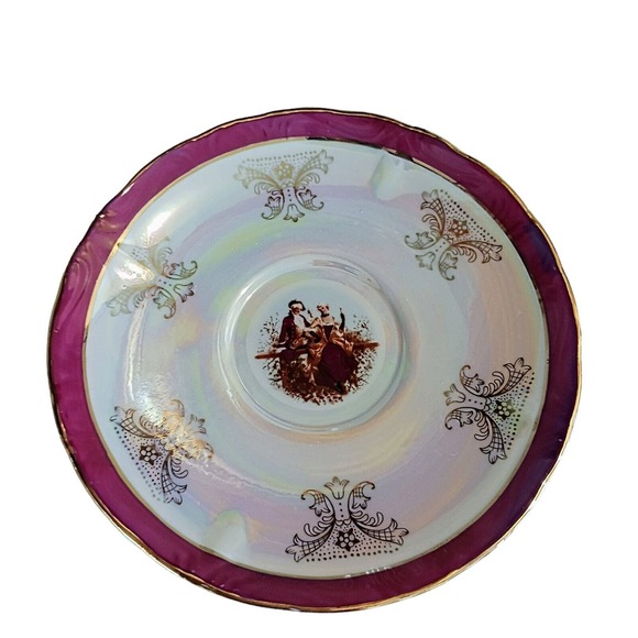 GNA Fine Porcelain SAUCER for Tea Cup 24k Gold Iridescent Victorian Replacement - Picture 5 of 12